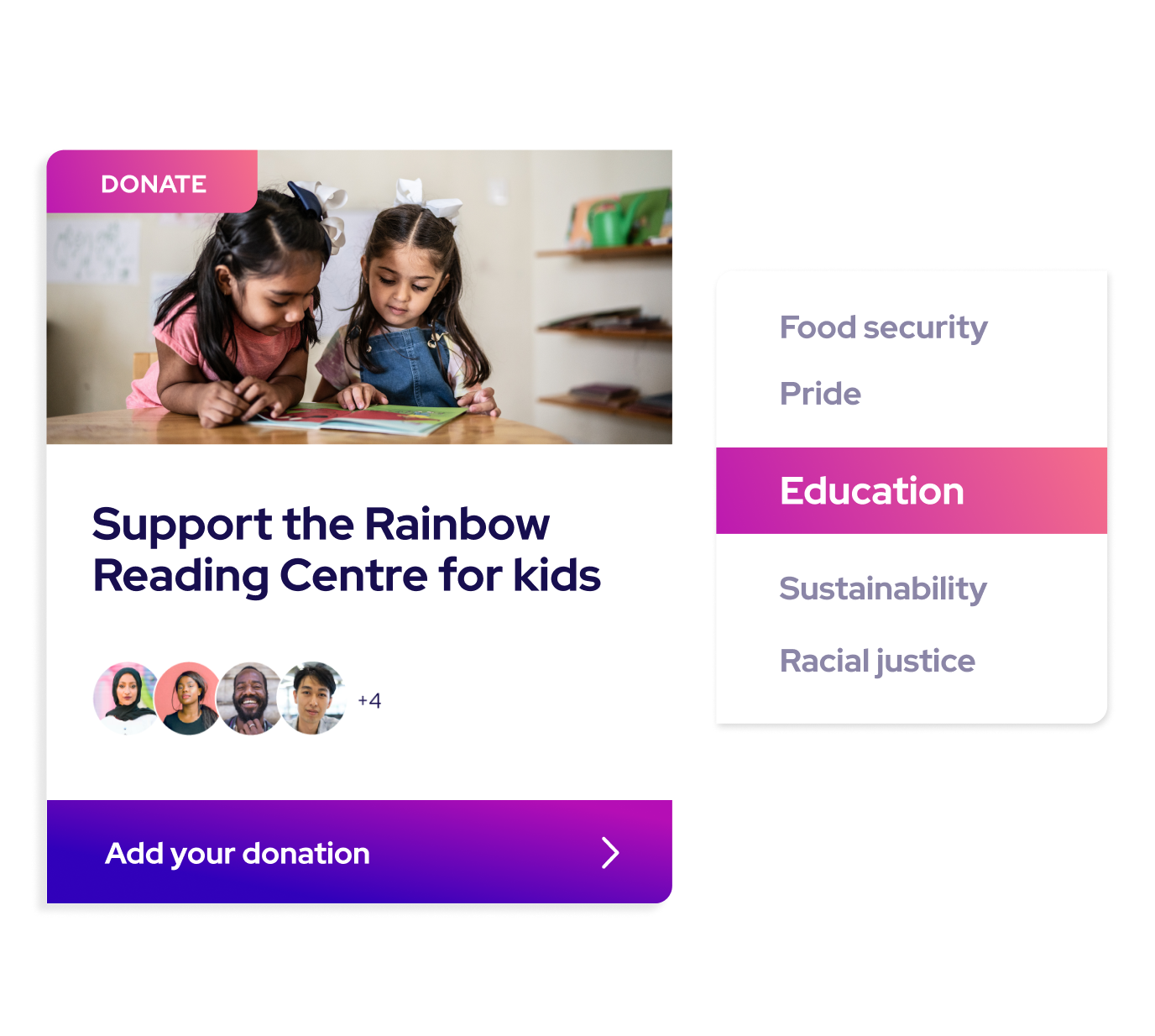 Giving and Matching — Personalized donations