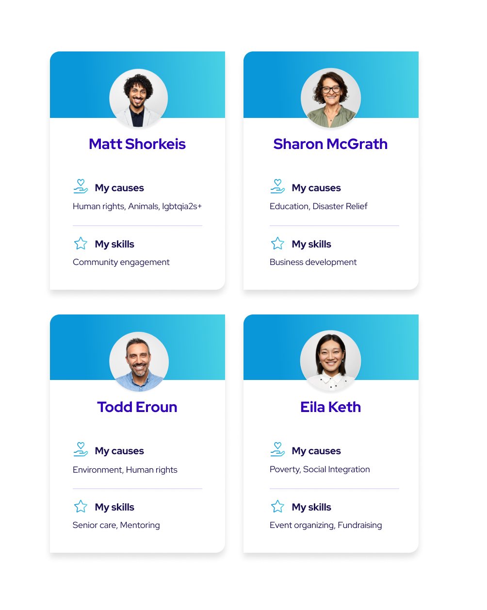 Volunteering — Personalized Dashboards